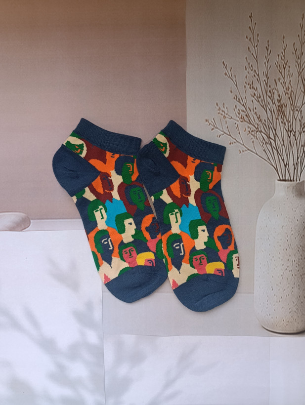 جوراب زنانه مچی طرح آدمک ماکسیو (MOXIAO)