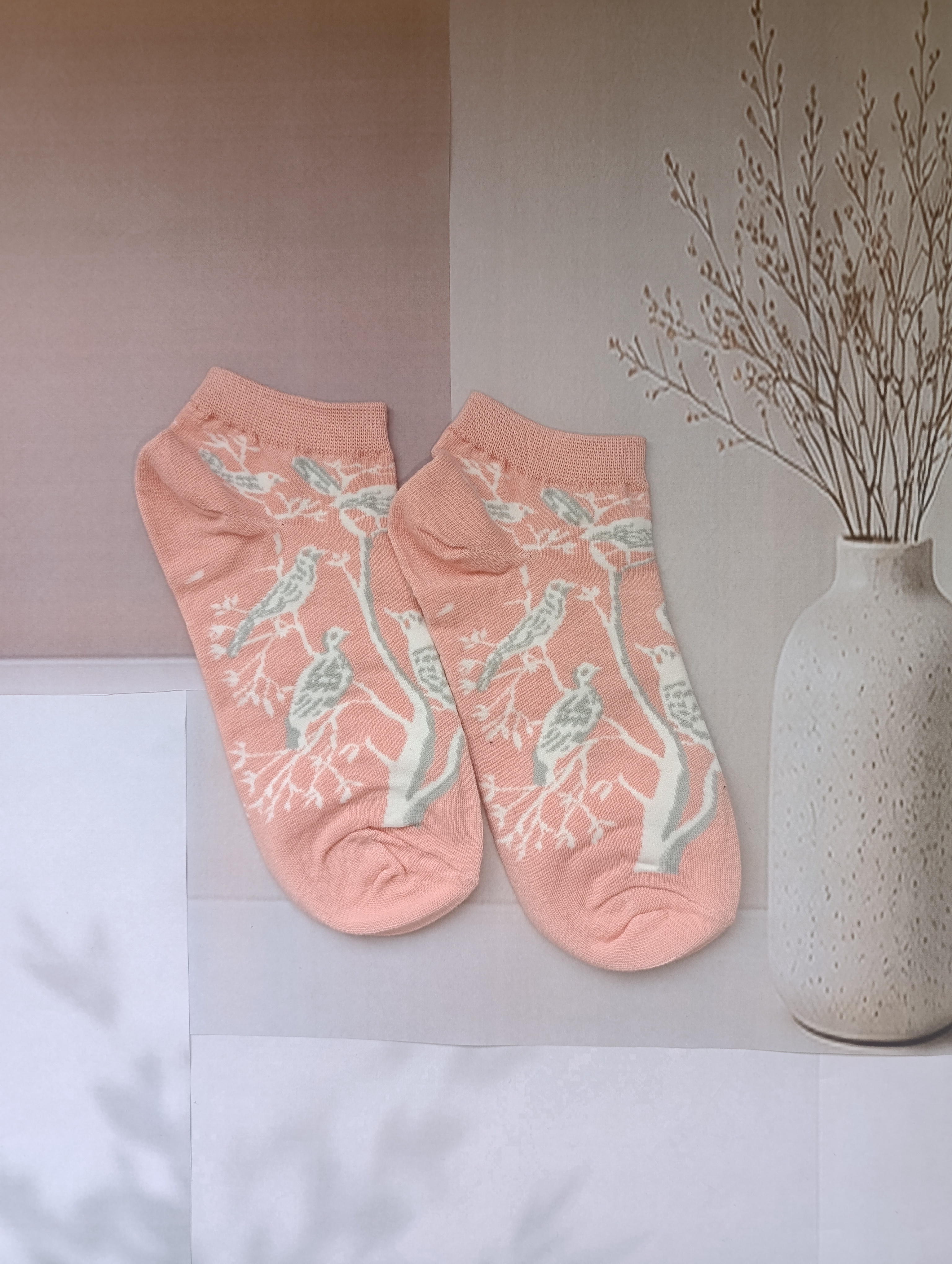 جوراب زنانه مچی طرح پرنده و قوچ ماکسیو (MOXIAO)